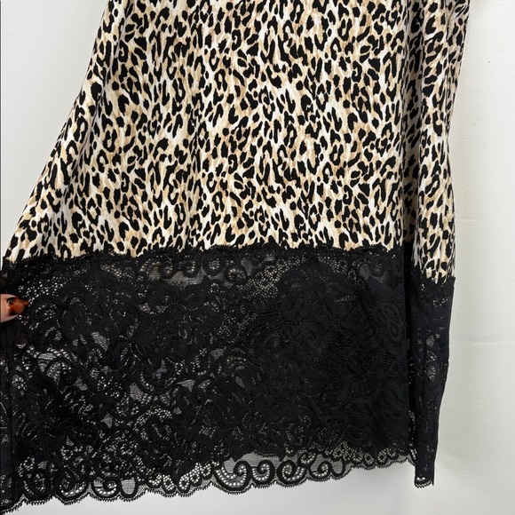 White House Black Market Animal Print & Black Lace Chemise/slip Sz Small - Picture 8 of 8